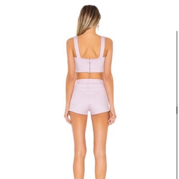 Revolve x SuperDown Pink Leola Lilac Denim Shorts - Picture 4 of 7